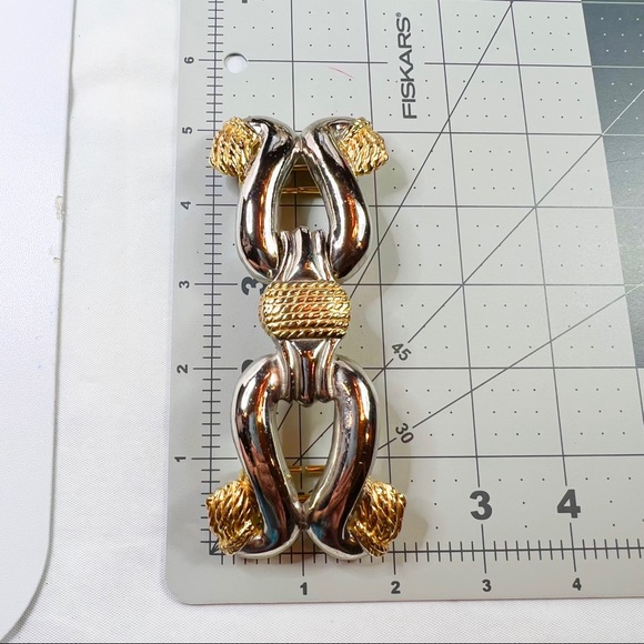 Vintage 1980’s Accessorycraft NYC Silver & Gold Equestrian Belt Buckle - Picture 4 of 8